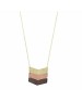 Three tone embossed chain necklace